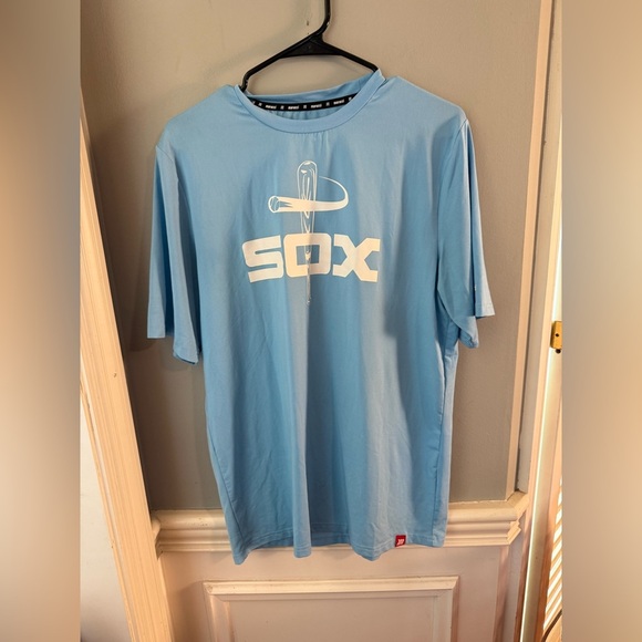 Blue Short Sleeve Tee with Logo - Picture 1 of 8